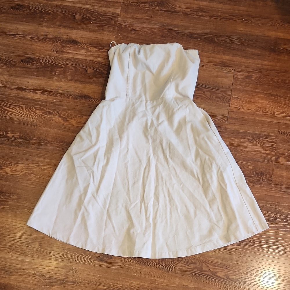 Monteau Beige Smocked Mini Dress